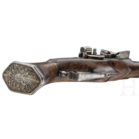 Milit&auml;rische Radschlosspistole, Ferlach, datiert 1627