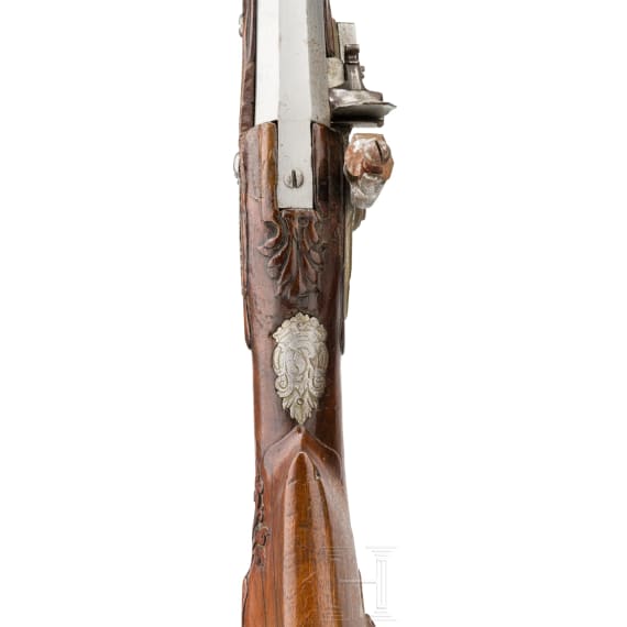 Schwere Steinschlossb&uuml;chse, deutsch, um 1720