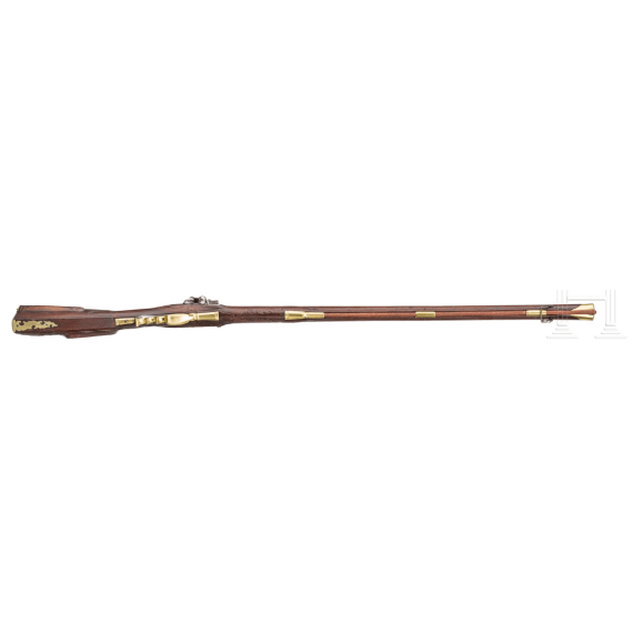 A heavy German flintlock rifle, Wolfmeyer in Fulda, circa 1760