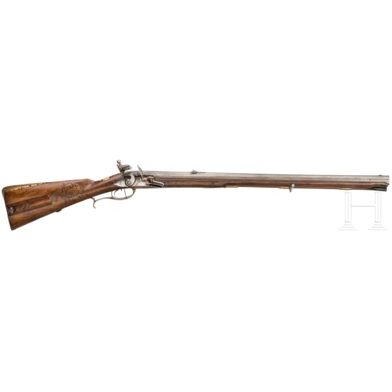 A German flintlock rifle, E. Kuhl, circa 1780