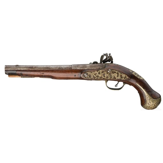Steinschlosspistole, deutsch, um 1740
