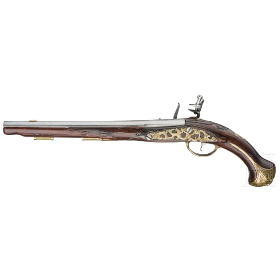 Steinschlosspistole, Belgien, um 1740