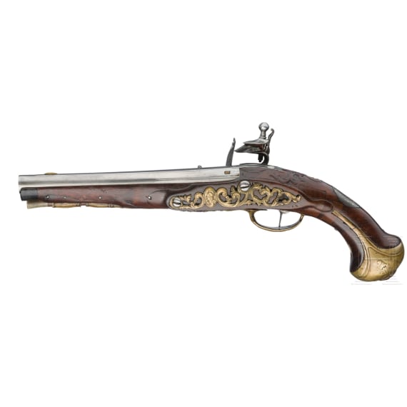 A Belgian flintlock pistol, circa 1750
