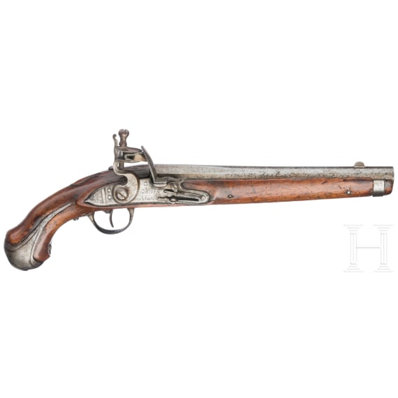 A flintlock pistol by J. Gosuin in Li&egrave;ge, circa 1750