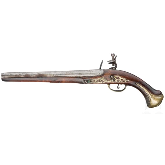A Spanish (?) flintlock pistol, circa 1750