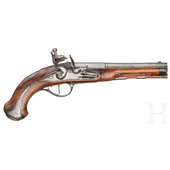 A French flintlock travelling pistol, circa 1770