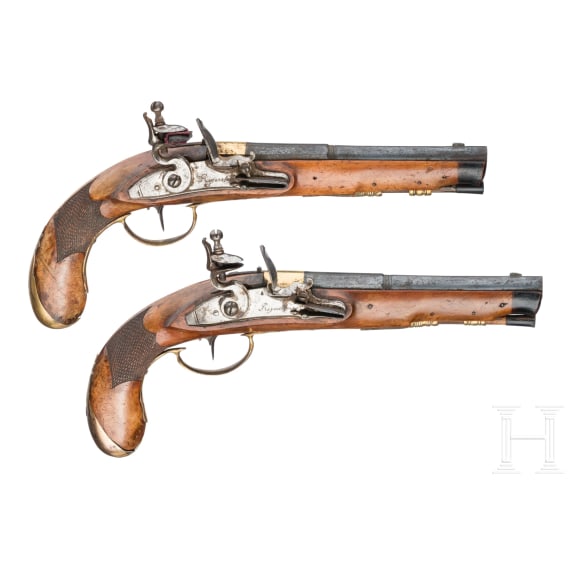 A pair of flintlock pistols, Regensburg, circa 1780