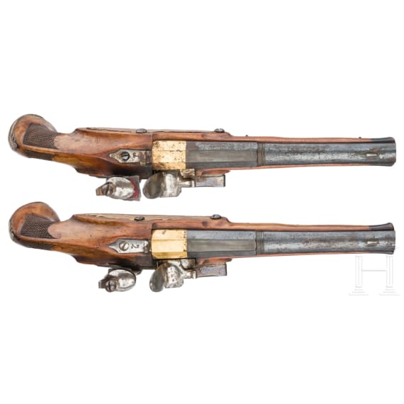 A pair of flintlock pistols, Regensburg, circa 1780