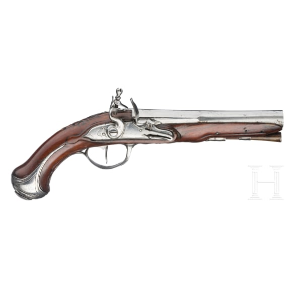 A pair of French flintlock pistols, circa 1780