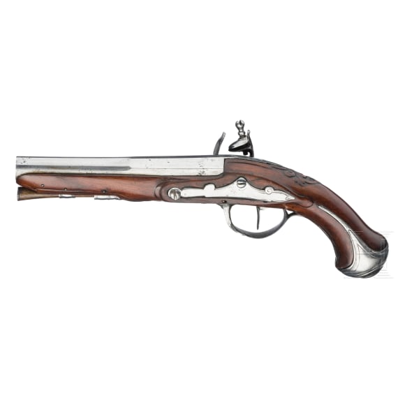 A pair of French flintlock pistols, circa 1780