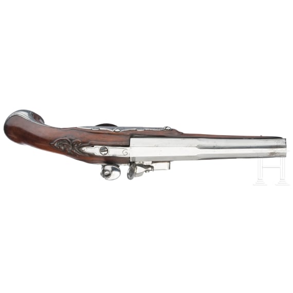 A pair of French flintlock pistols, circa 1780