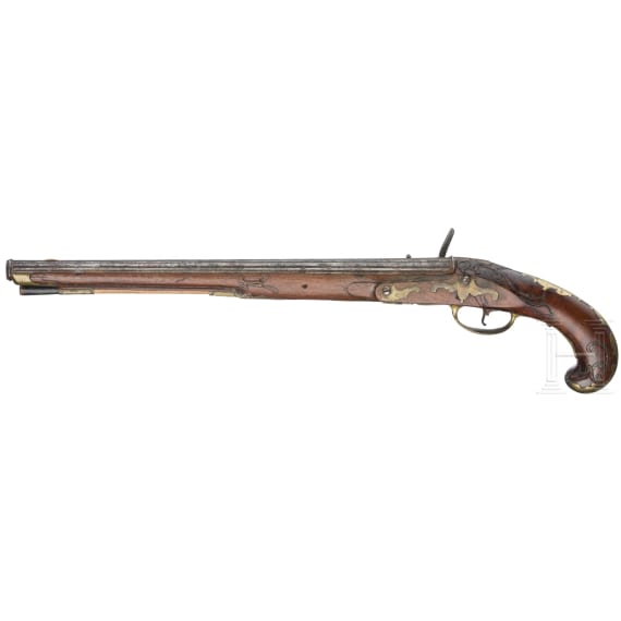 A German flintlock pistol, Wastl, circa 1780