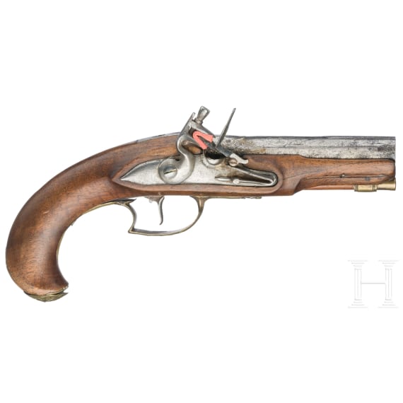An English and a French flintlock traveling pistol, circa 1780