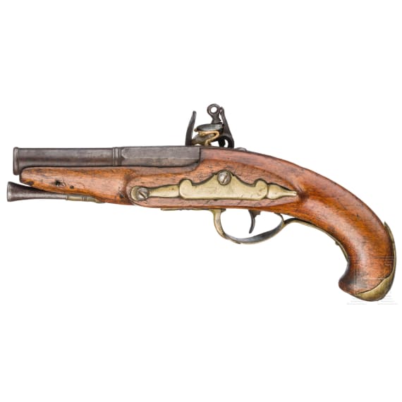 A French flintlock travelling pistol, circa 1790