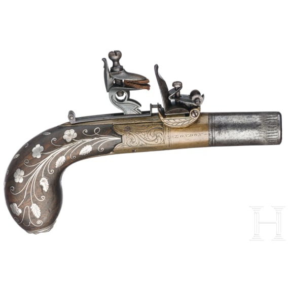 A flintlock pocked pistol, Smith in London, circa 1800