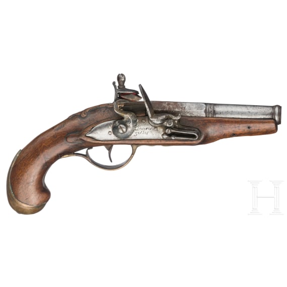 A French flintlock traveling pistol, Laurent Gilles, circa 1810