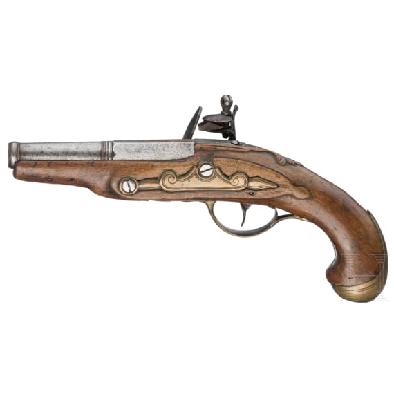 A French flintlock traveling pistol, Laurent Gilles, circa 1810