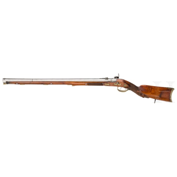 A heavy German percussion rifle, circa 1830