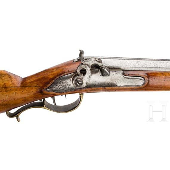 A converted percussion rifle, an old assembly, circa 1830
