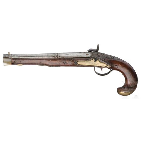 Aptierte Perkussionspistole, deutsch, um 1780
