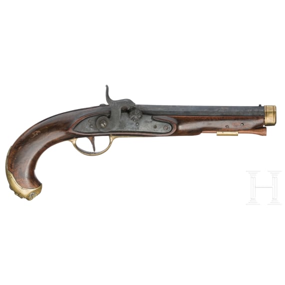 Aptierte Perkussionspistole, L&uuml;ttich, um 1800