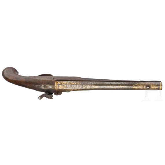 Goldeingelegte Perkussionspistole f&uuml;r den orientalischen Markt, Le Page, Paris, um 1820