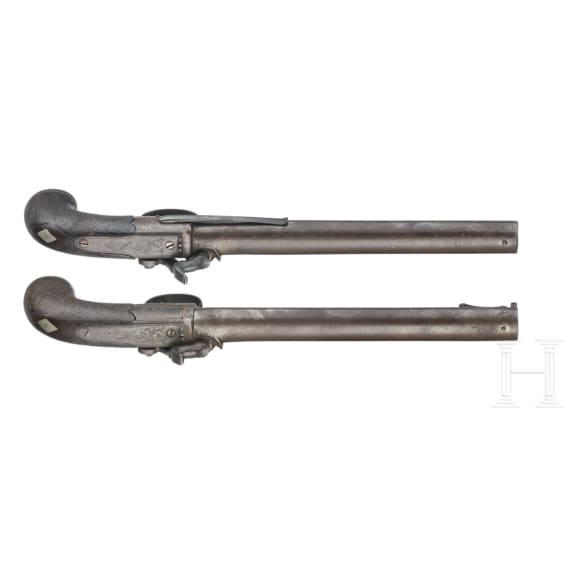 A pair of percussion boot pistols, G. Romeo, probably England, circa 1860