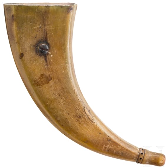 A German powderflask with wheellock spanner, ca. 1700