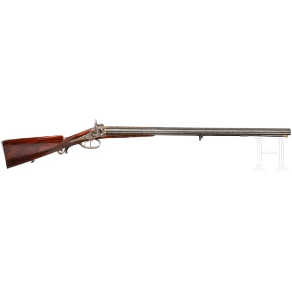 An Austrian side-by-side percussion shotgun by Mathias Nowotny in Vienna, circa 1840