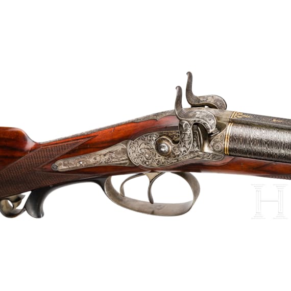 An Austrian side-by-side percussion shotgun by Mathias Nowotny in Vienna, circa 1840