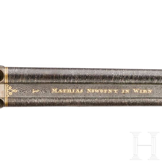 An Austrian side-by-side percussion shotgun by Mathias Nowotny in Vienna, circa 1840