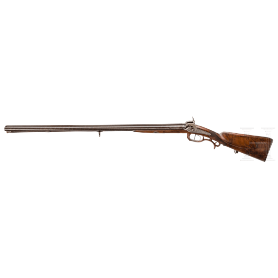 A German side-by-side percussion shotgun by I. M. Probst in Darmstadt, circa 1850