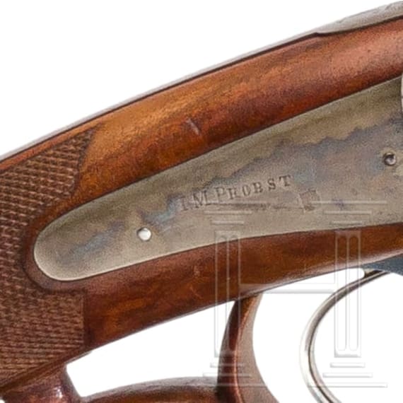 A German side-by-side percussion shotgun by I. M. Probst in Darmstadt, circa 1850