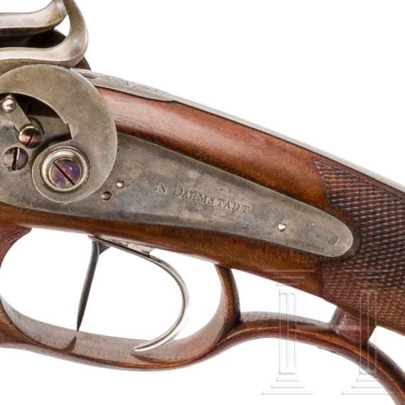 A German side-by-side percussion shotgun by I. M. Probst in Darmstadt, circa 1850