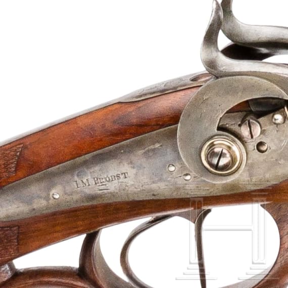 A German side-by-side percussion shotgun, I. M. Probst in Darmstadt, circa 1850