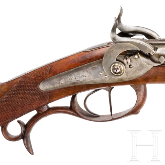 A German side-by-side percussion shotgun, I. M. Probst in Darmstadt, circa 1850