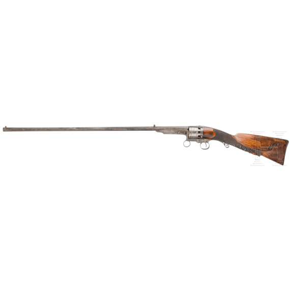 A percussion revolver rifle by Lamarche, Li&egrave;ge, ca. 1860