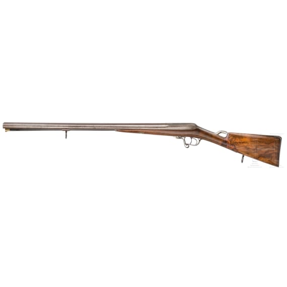 A German double-barrel needle-fire shotgun, Robert system, circa 1850