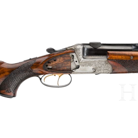 Bockb&uuml;chsflinte Anton Sodia, Ferlach, mit ZF Zeiss; WL Bockdoppelb&uuml;chse mit ZF Hensoldt; WL Bockdoppelflinte, im Koffer