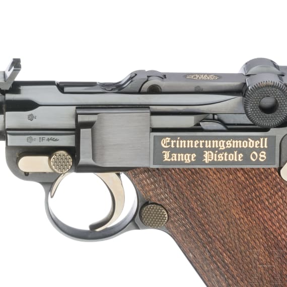 Mauser Erinnerungsmodell Lange Pistole 08, im Lederkoffer