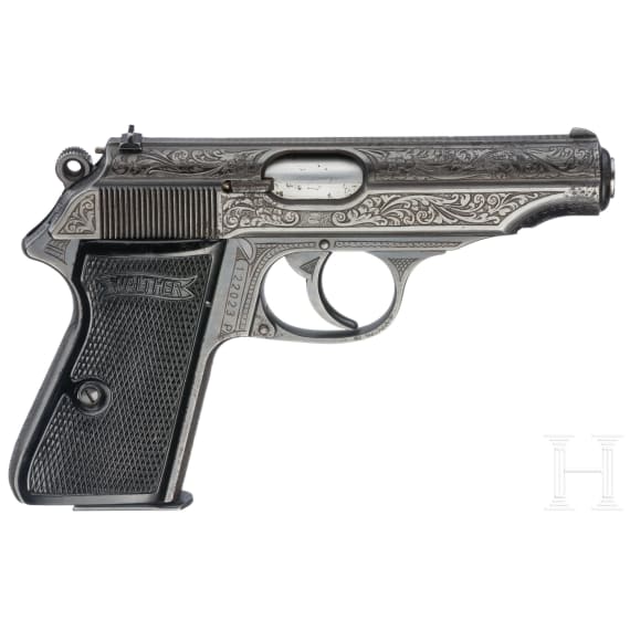 Walther (Zella-Mehlis) Mod. PP, graviert, in Kasette
