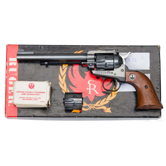 A Ruger Single Six, with a conversion cylinder and box