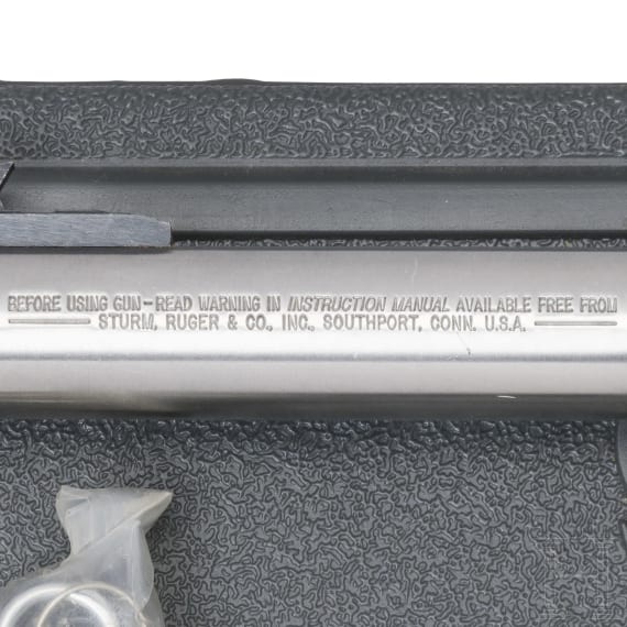 A Ruger Mark II Target, Stainless, in case