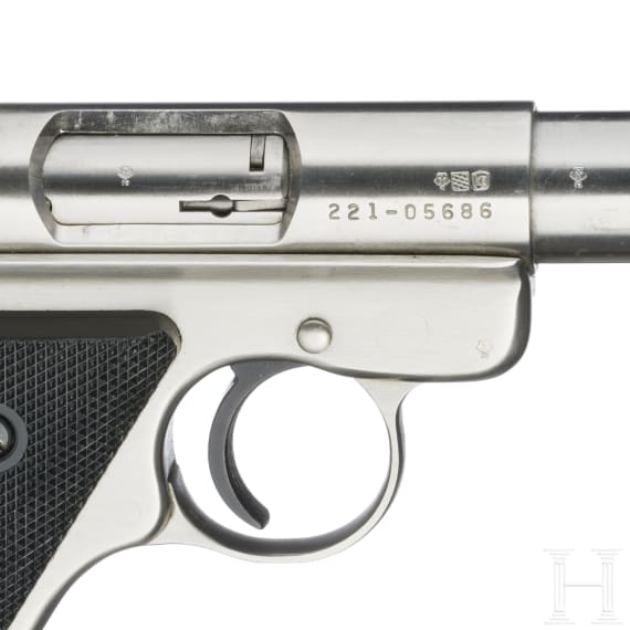 A Ruger Mark II Target, Stainless, in case