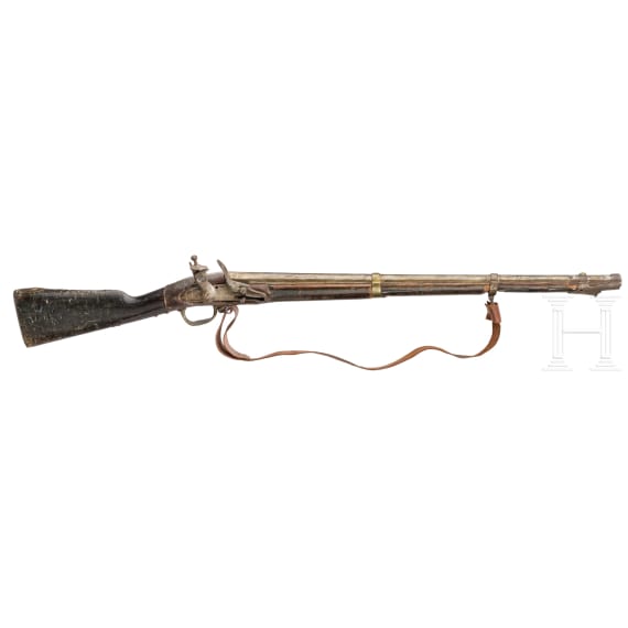 Two flintlock infantry muskets m an 9, from the Kassel props room, Li&egrave;ge, ca. 1780