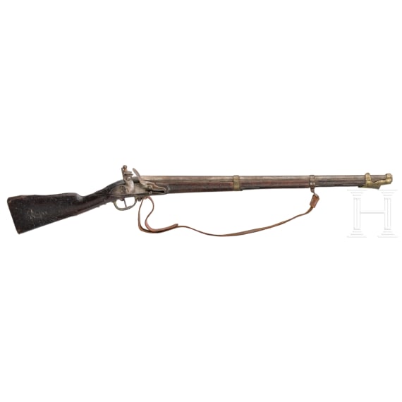 Two flintlock infantry muskets m an 9, from the Kassel props room, Li&egrave;ge, ca. 1780