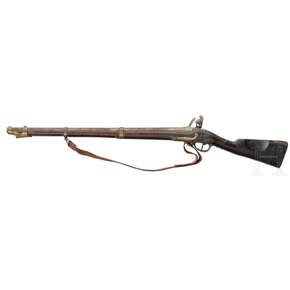 Two flintlock infantry muskets m an 9, from the Kassel props room, Li&egrave;ge, ca. 1780
