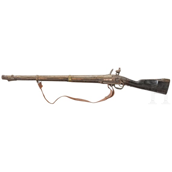 Two flintlock infantry muskets m an 9, from the Kassel props room, Li&egrave;ge, ca. 1780