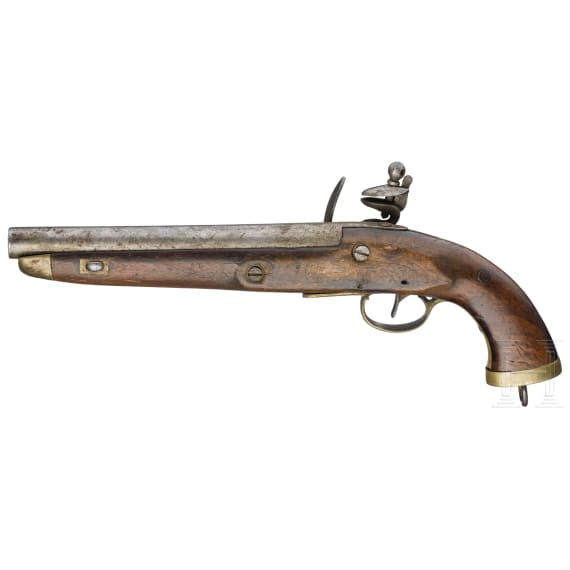 A sea service flintlock pistol, Li&egrave;ge, circa 1800