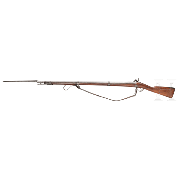 A voltigeur rifle M 1853 T with bayonet, Mutzig